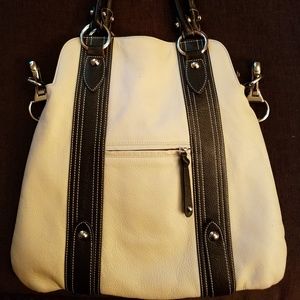 Italian leather fold over bag
